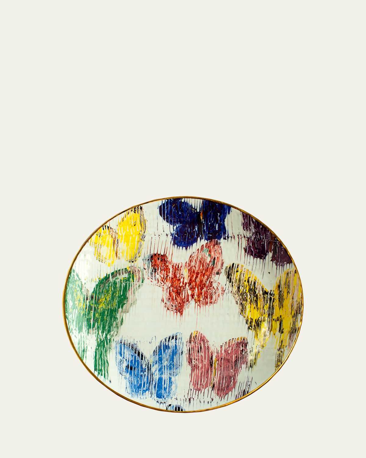 Hunt Slonem Butterfly Salad Plate with Gold Rim | Thumbnail 3