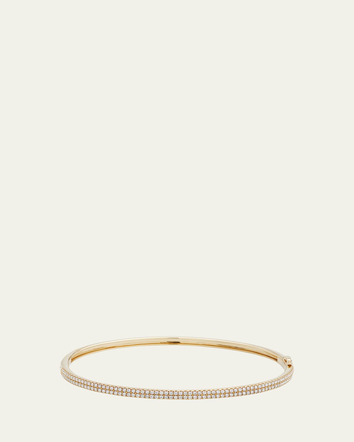 Mizuki 2-Row Pave Diamond Hinged Bracelet in 14K Gold