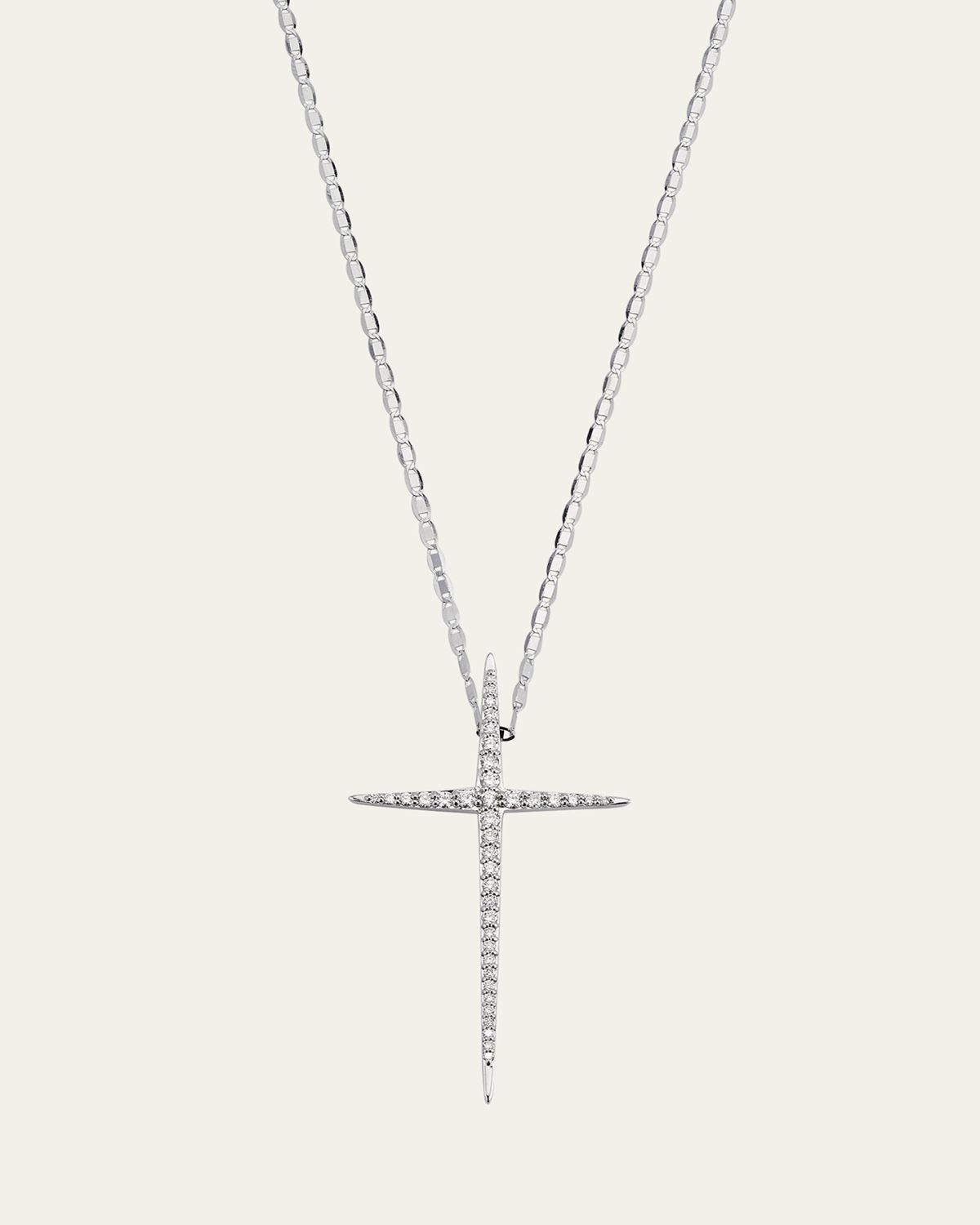 Lana 14K Gold Flawless Skinny Pointed Cross Pendant Necklace