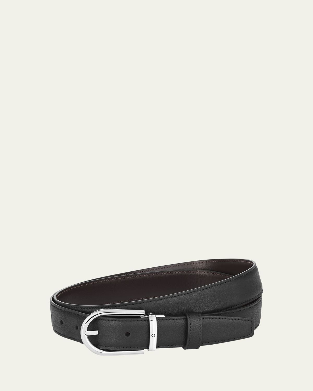 Montblanc Men's Reversible Leather Buckle Belt