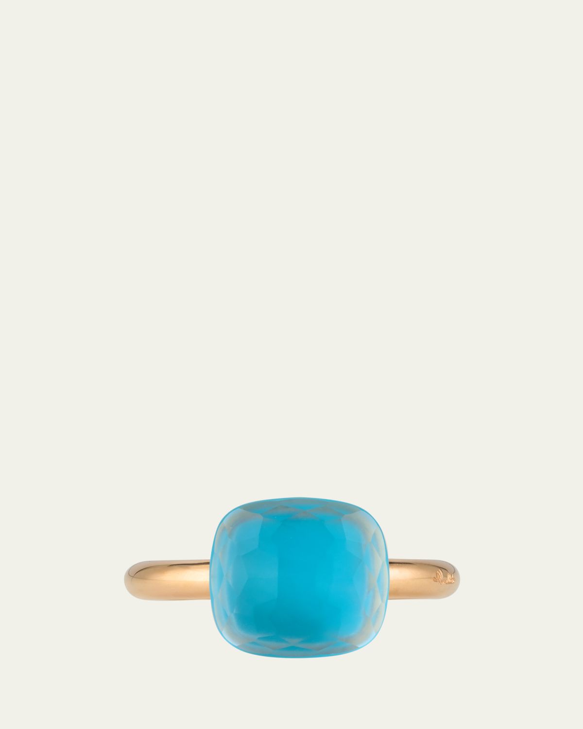 Pomellato Nudo Classic Ring in Sky Blue Topaz and Mother of Pearl, Size 47