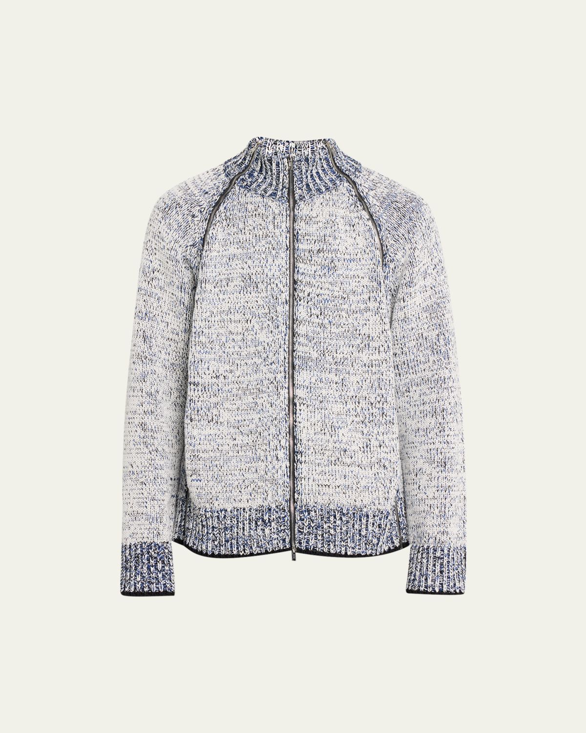 3.1 Phillip Lim Men's Marled Full-Zip Cardigan Sweater