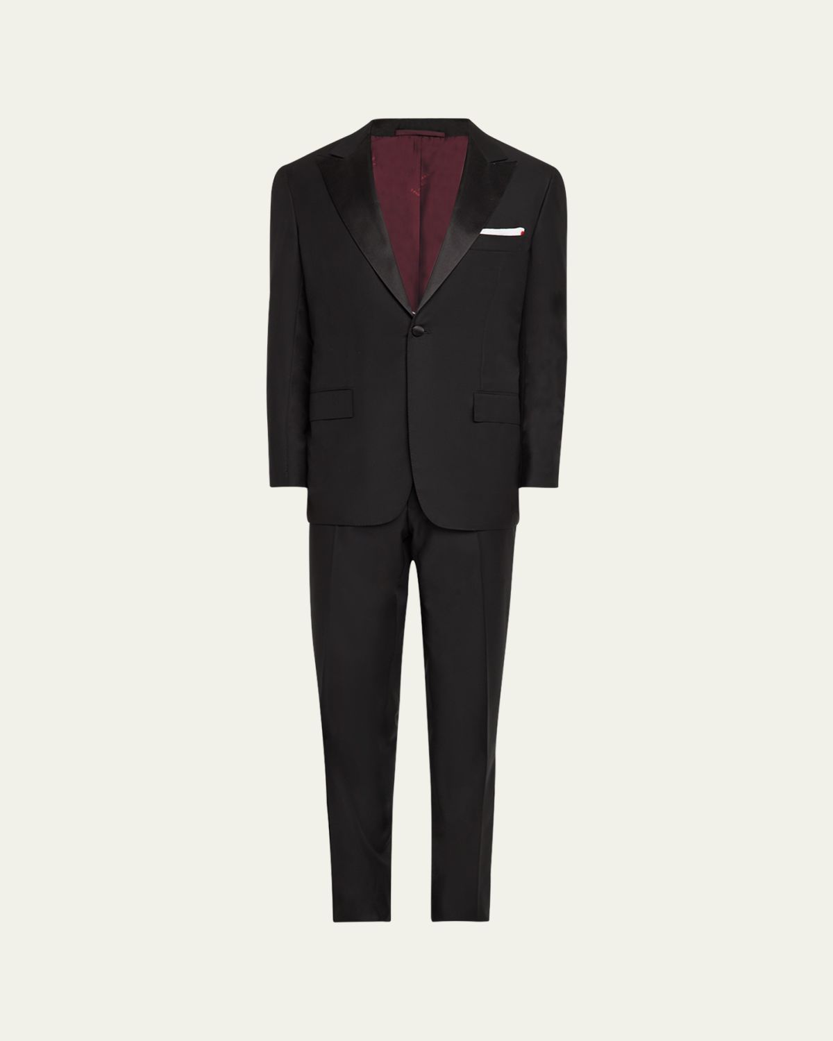 Kiton Men's Peak-Lapel Wool Tuxedo