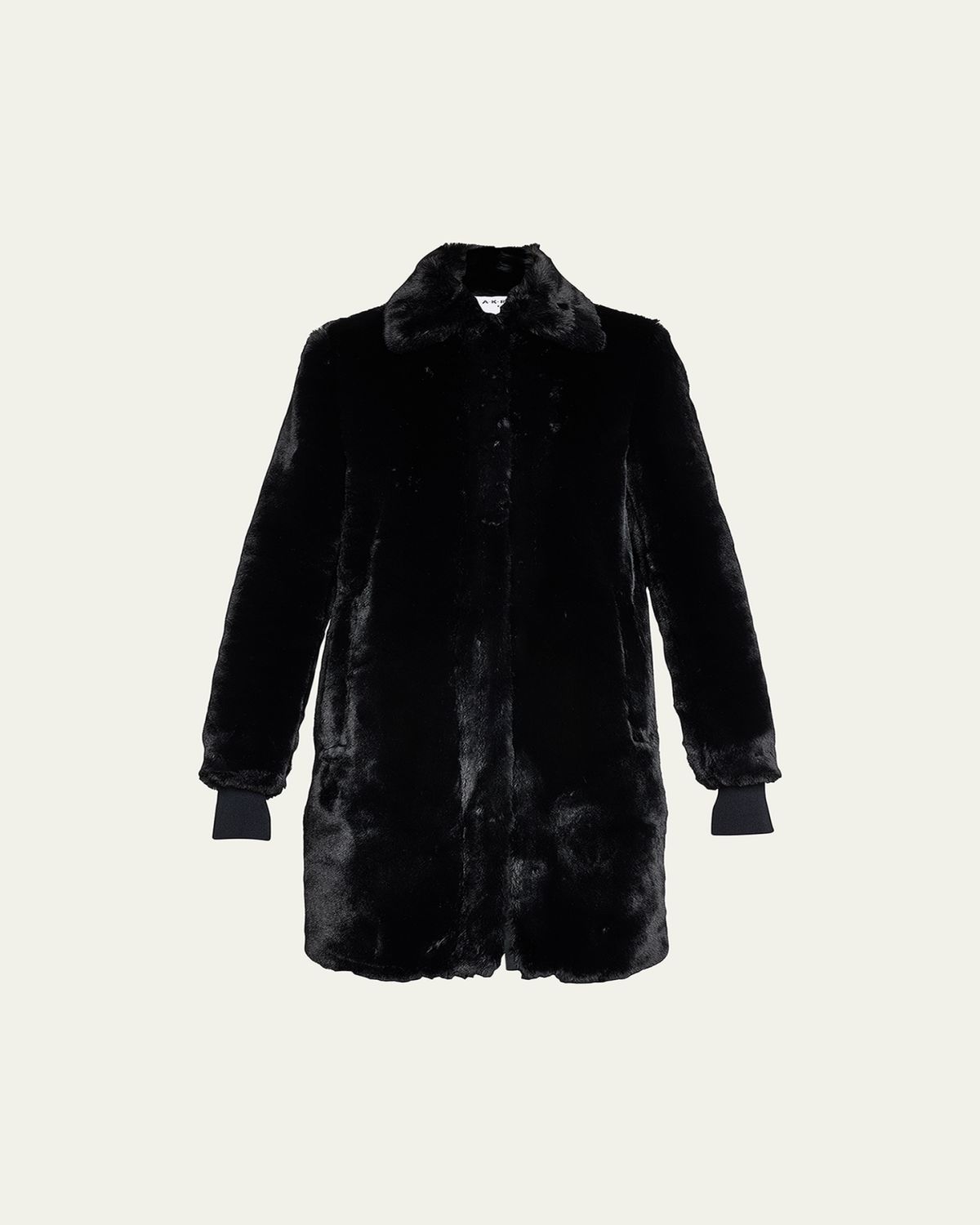 Akris punto Faux-Fur Collared Coat