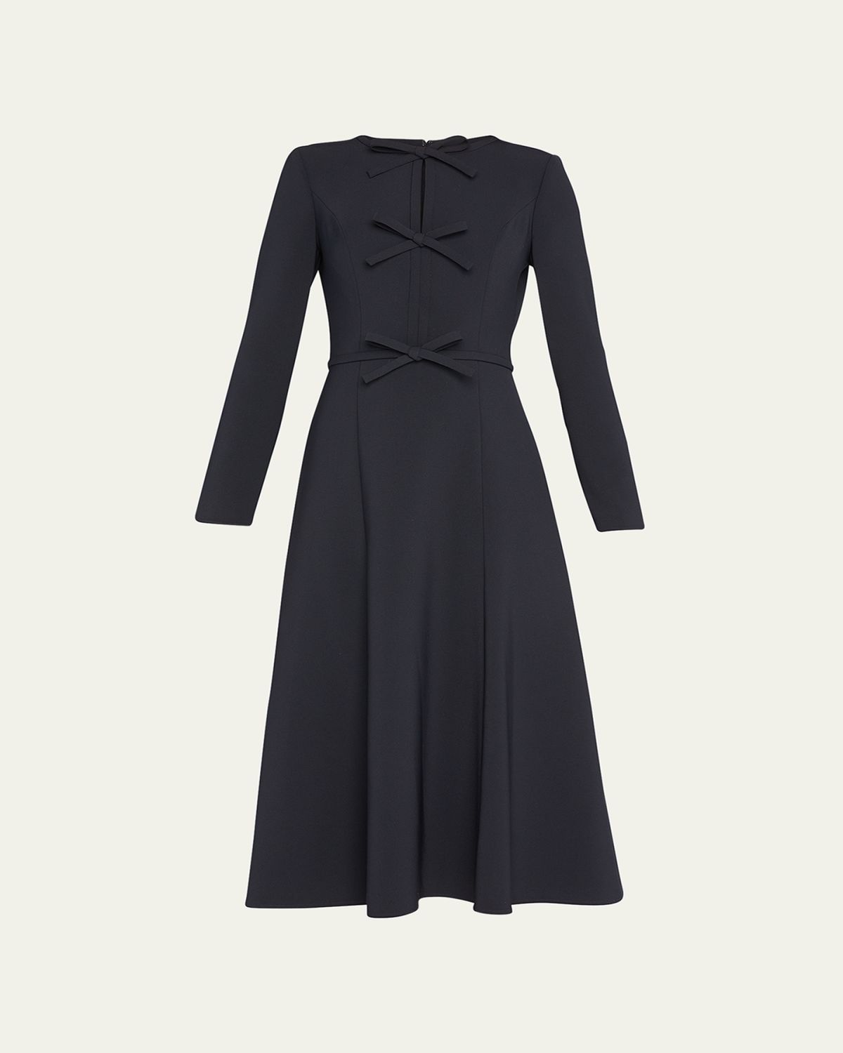 Carolina Herrera Triple Bow Keyhole-Front Midi Dress | Thumbnail 6
