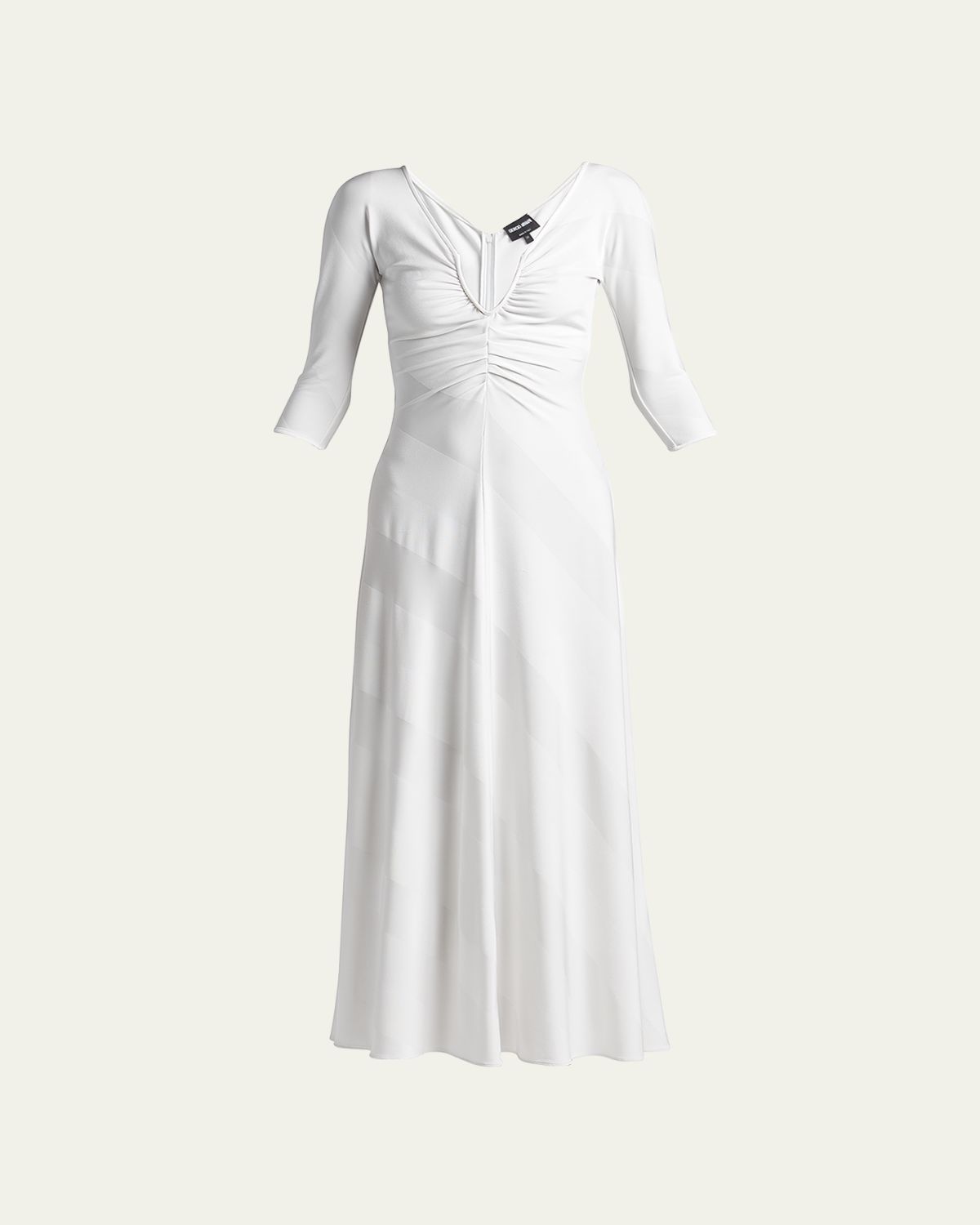 Giorgio Armani Diagonal Striped Jacquard Jersey Maxi Dress
