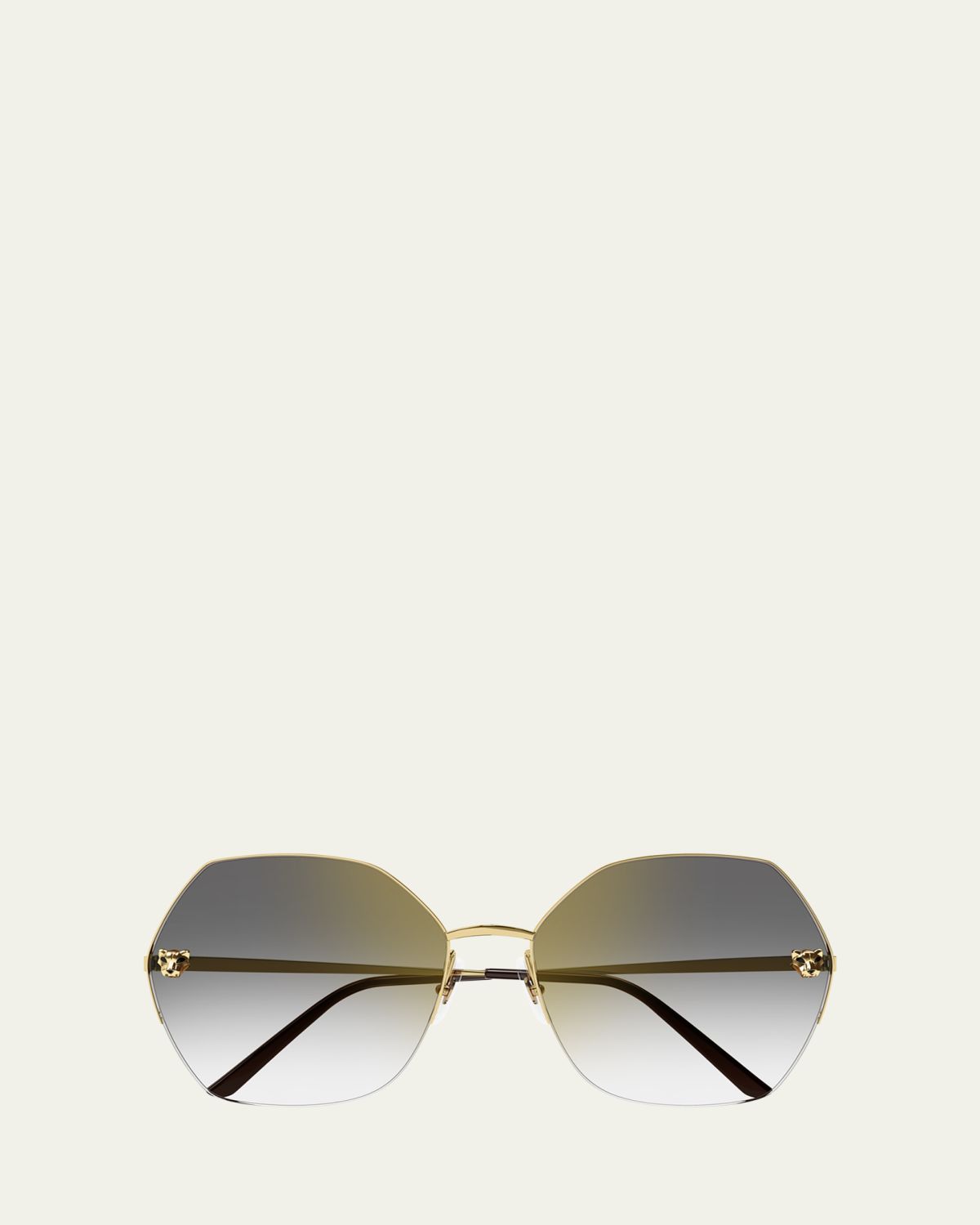 Cartier Panther Round Metal Sunglasses