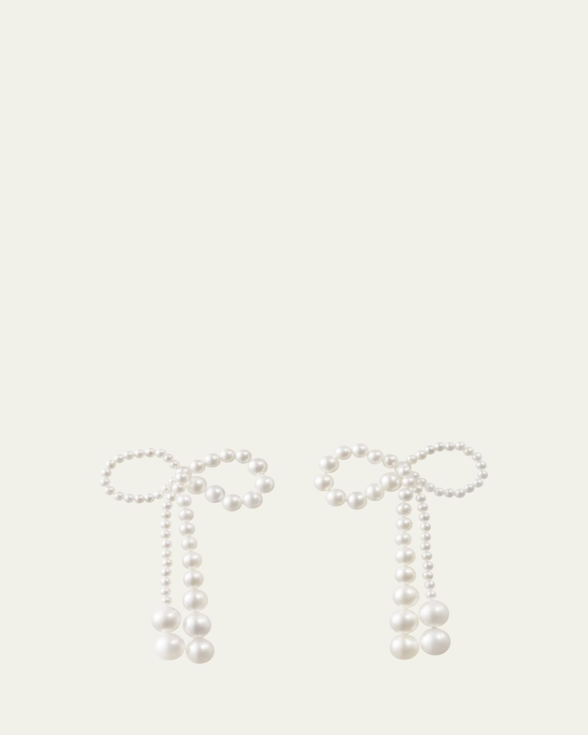 Sophie Bille Brahe Grande Rosette De Pearls Large Bow Earrings in Freshwater Pearls