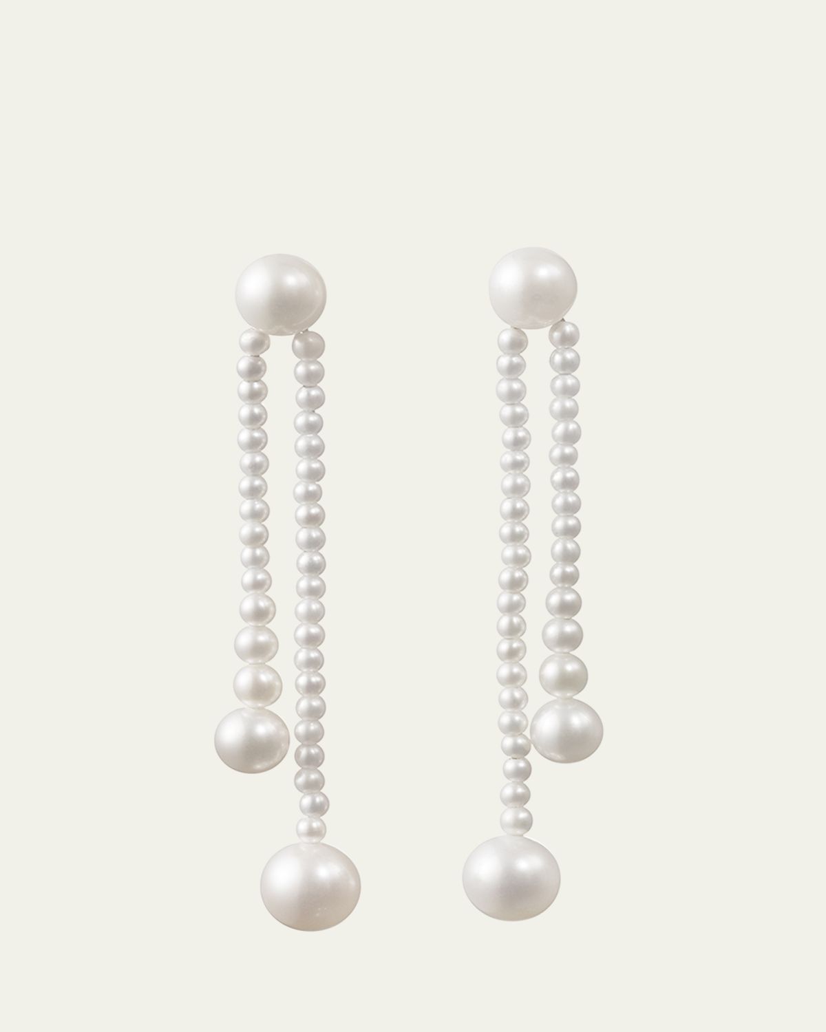 Sophie Bille Brahe Grand Ruban de Perle 2-Strand Long Drop Earrings