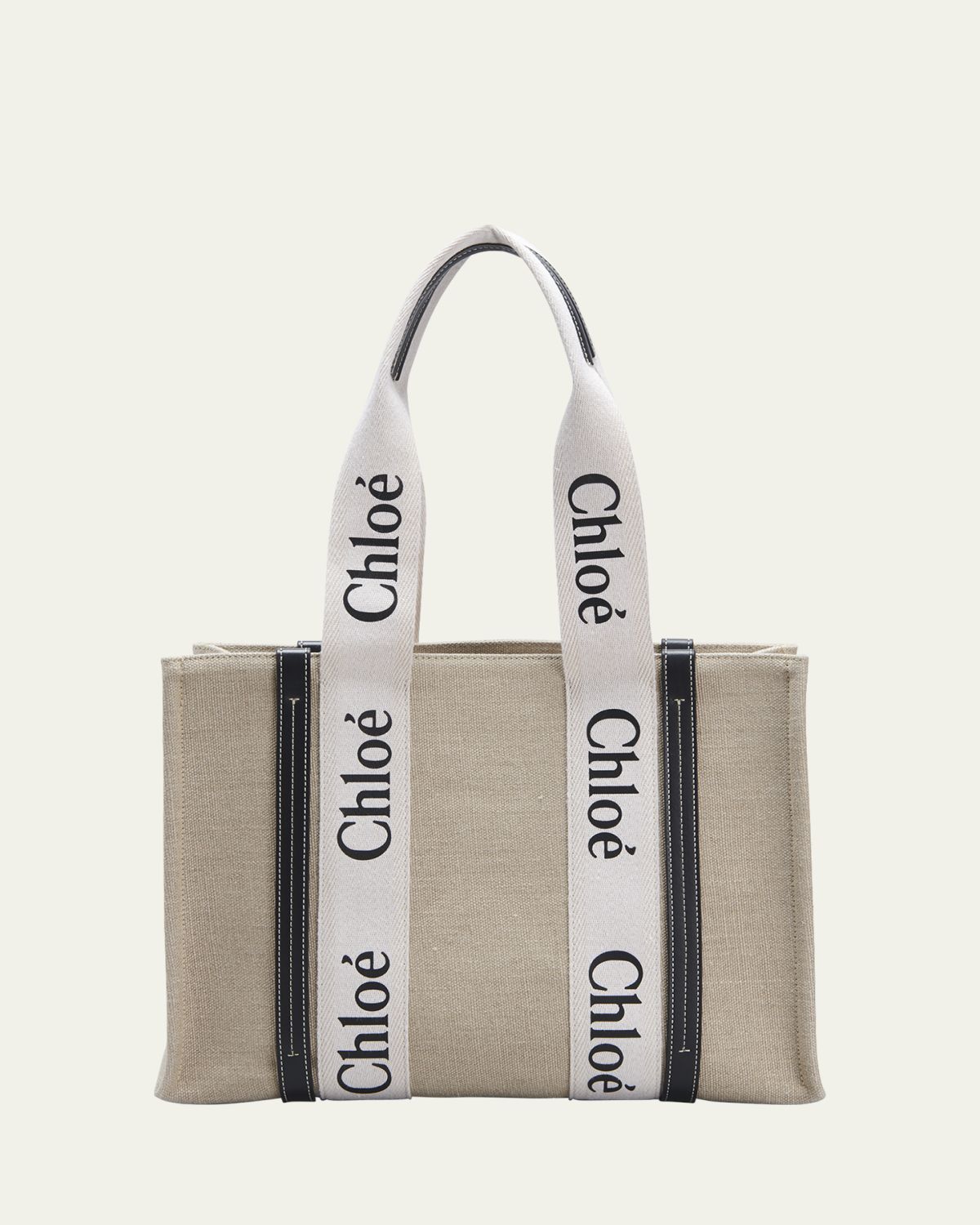 Chloe Woody Medium Tote Bag in Linen