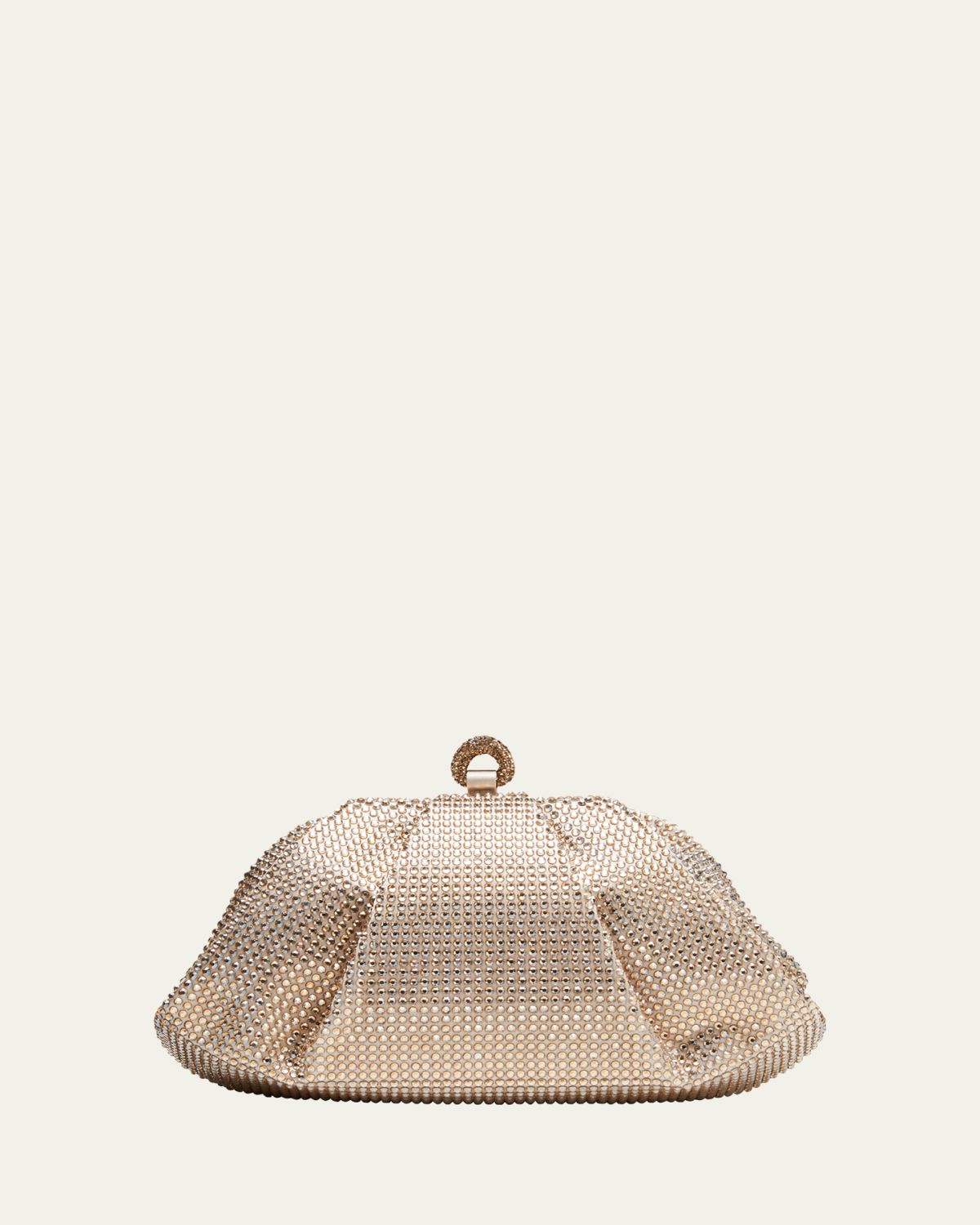 Judith Leiber Couture Gemma Pleated Crystal Clutch Bag