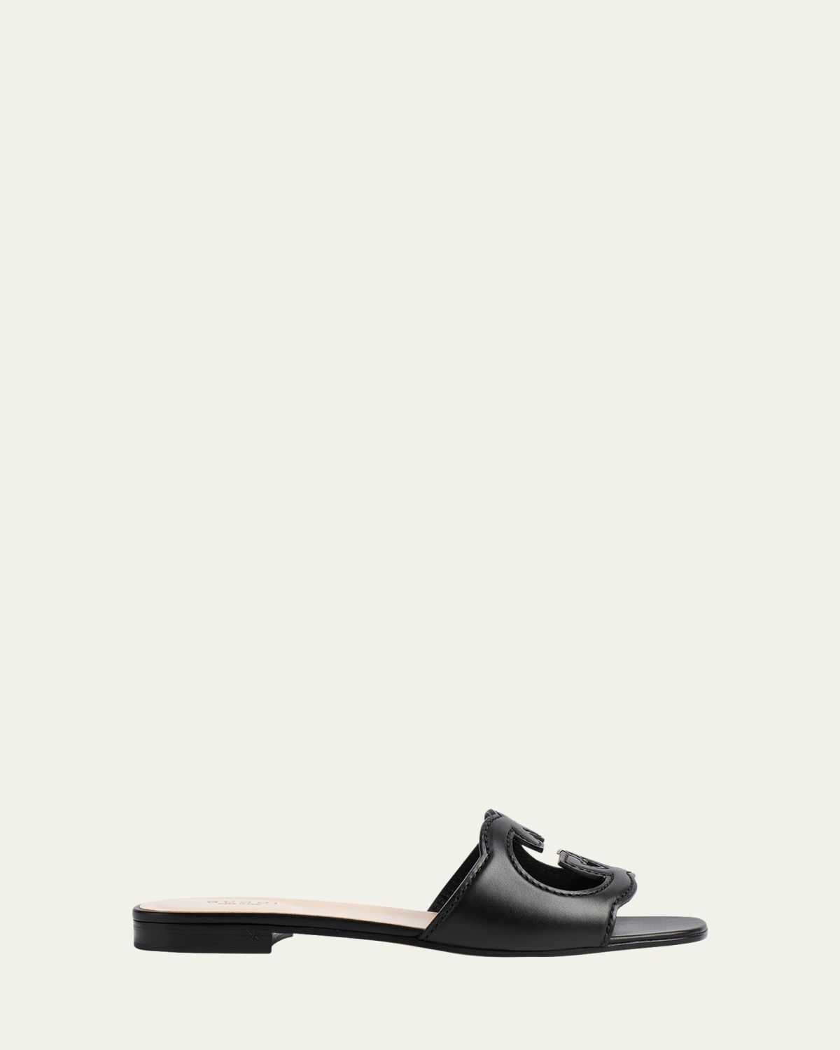 Gucci Leather Logo Cutout Flat Sandals | Thumbnail 6