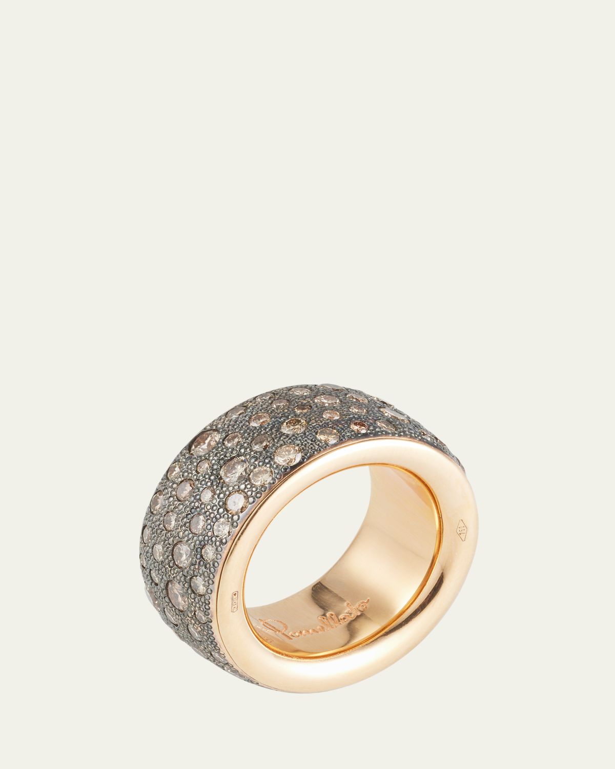 Pomellato Iconica Rose Gold Maxi Ring with Brown Diamonds