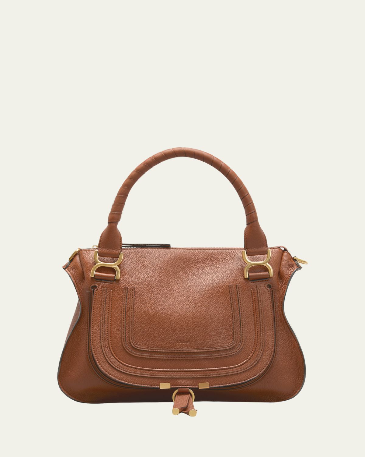 Chloe Marcie Medium Double Carry Satchel Bag in Grained Leather | Thumbnail 6