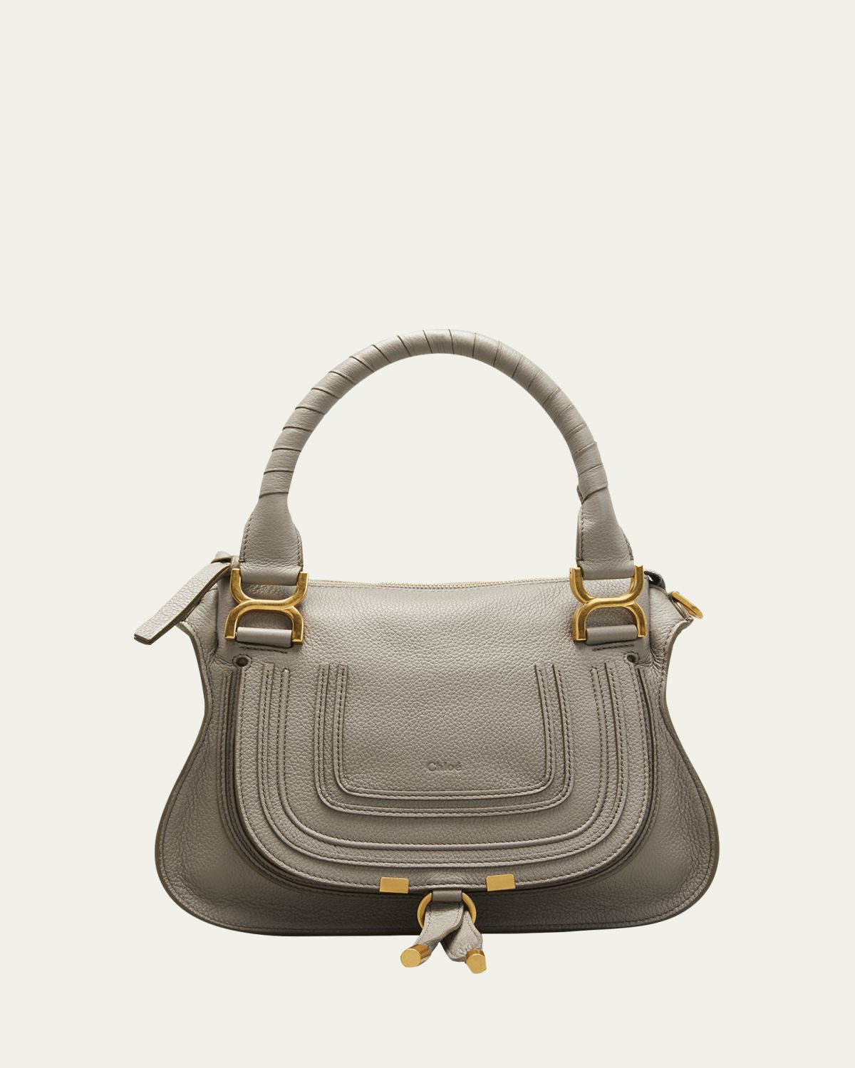 Chloe Marcie Small Satchel Bag in Grained Calfskin | Thumbnail 6