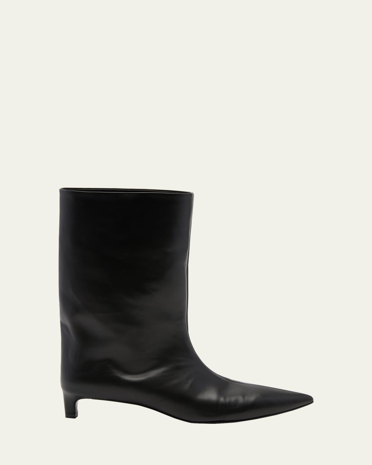 Jil Sander Half Calfskin Kitten-Heel Boots