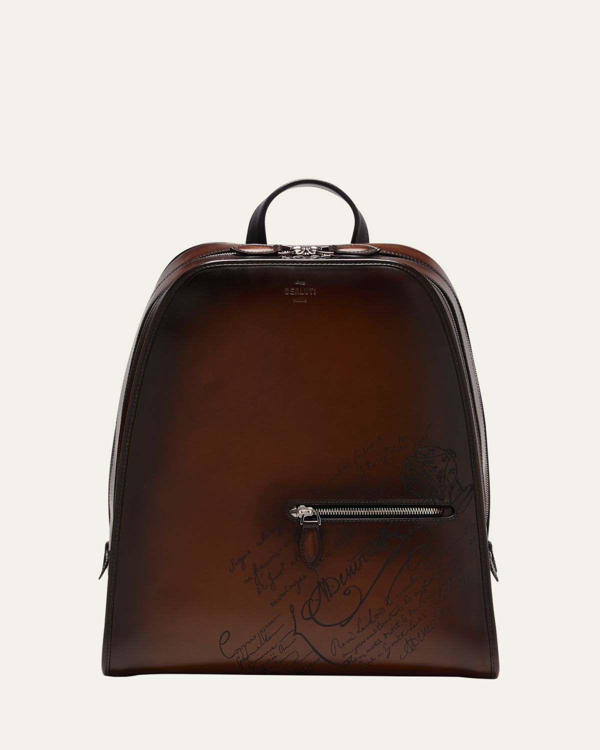 Berluti Men's Working Day Scritto Leather Backpack