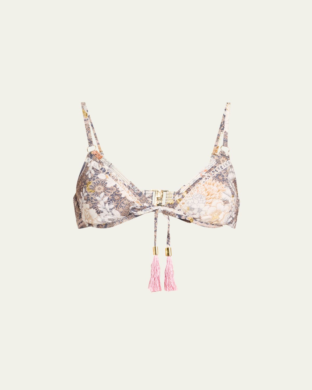 Aqua Blu Australia Crawford Floral Tassel-Tie Bikini Top