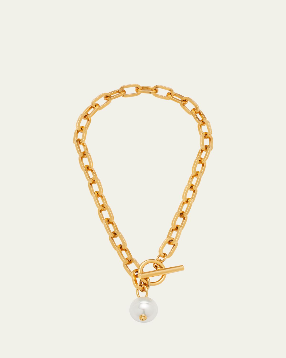 Ben-Amun Gold Chain Toggle Necklace with Pearly Drop | Thumbnail 5 Ben-Amun Gold Chain Toggle Necklace with Pearly Drop | Thumbnail 5