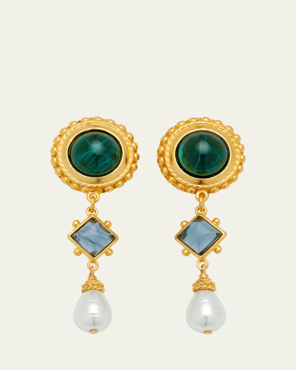 Ben-Amun Multi Stone Clip-On Earrings | Thumbnail 5