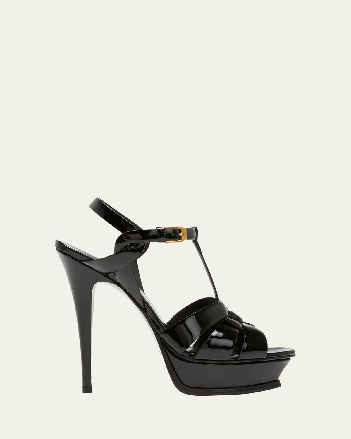 Saint Laurent Tribute Patent T-Strap Platform Sandals | Thumbnail 6