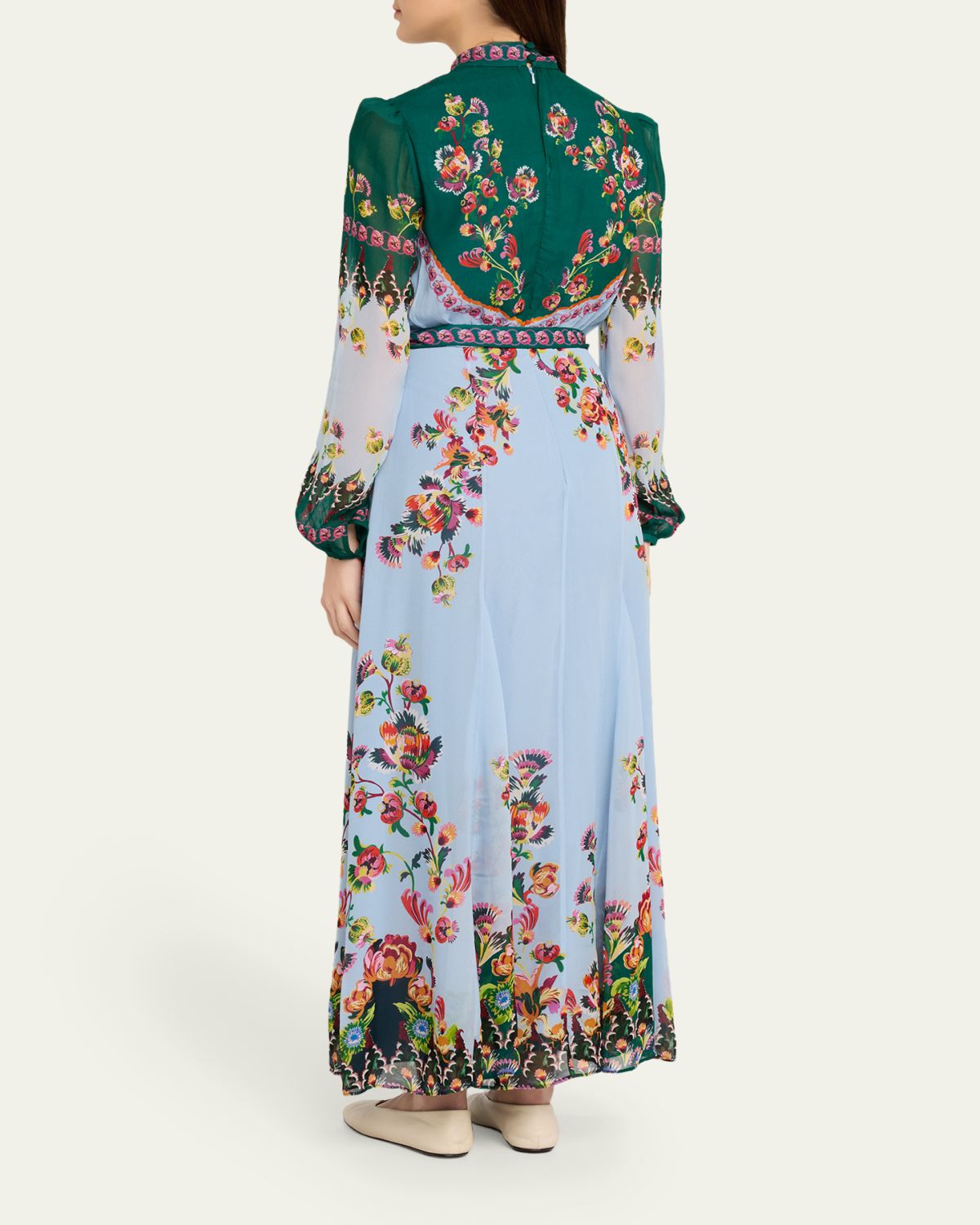 Saloni Jacqui-B Belted Floral Silk Midi Dress | Thumbnail 7 Saloni Jacqui-B Belted Floral Silk Midi Dress | Thumbnail 7