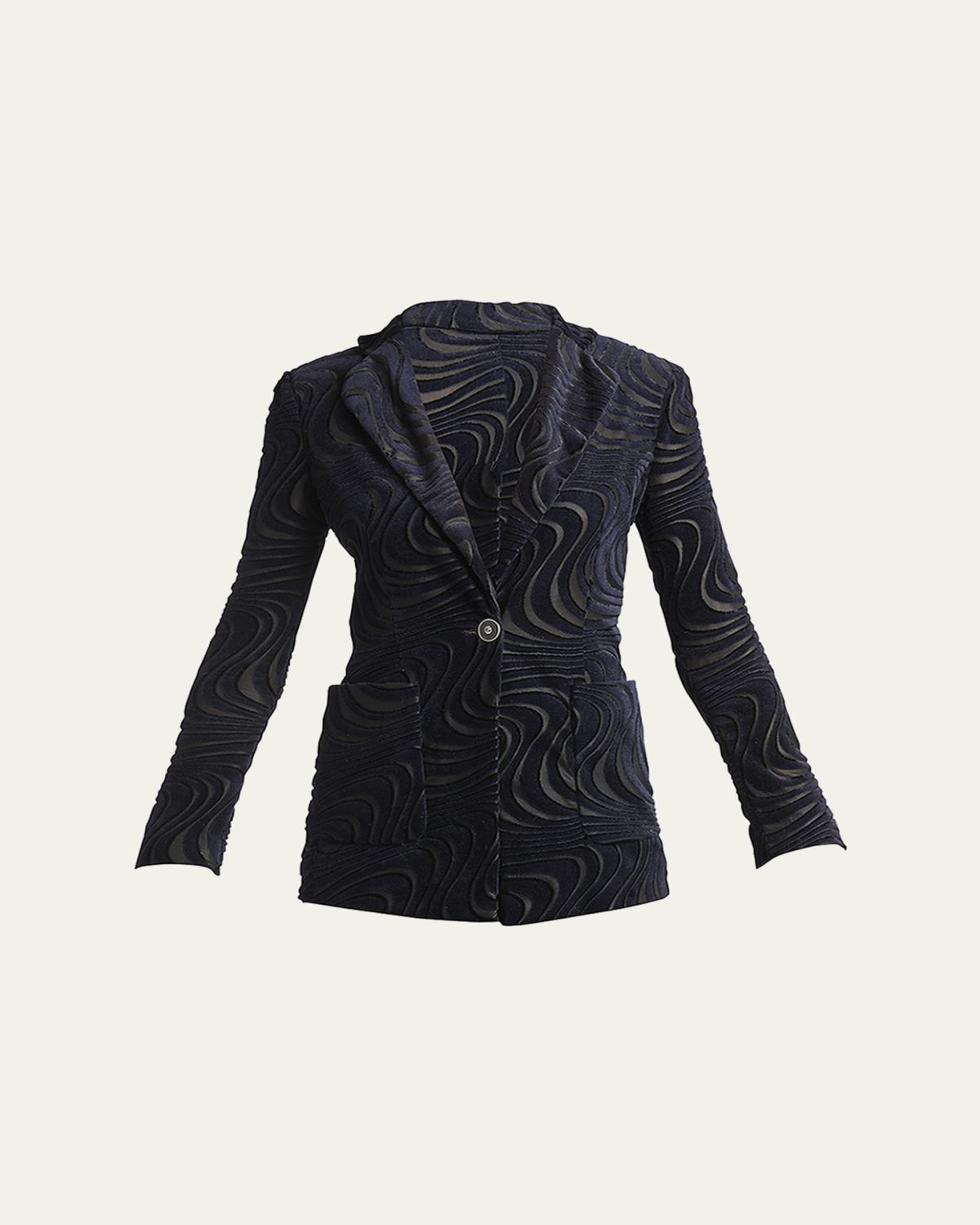 Giorgio Armani Swirl Jacquard Jersey Single-Breasted Blazer Jacket | Thumbnail 6 Giorgio Armani Swirl Jacquard Jersey Single-Breasted Blazer Jacket | Thumbnail 6