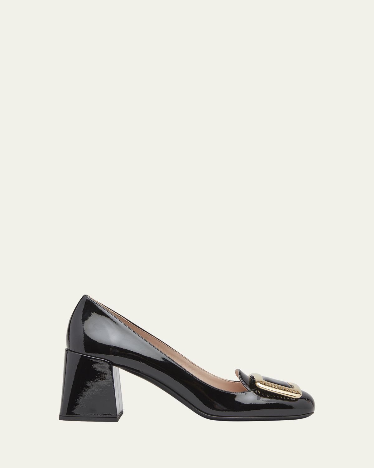 Miu Miu Patent Buckle Block-Heel Pumps