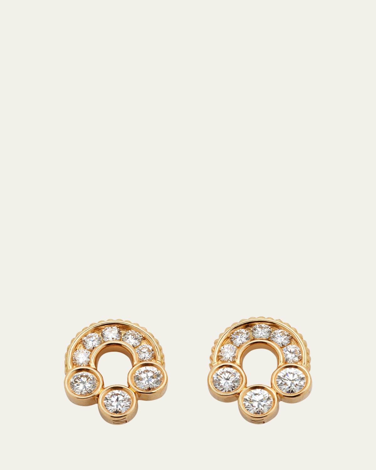 Viltier Magnetic Diamond Stud Earrings in 18K Yellow Gold
