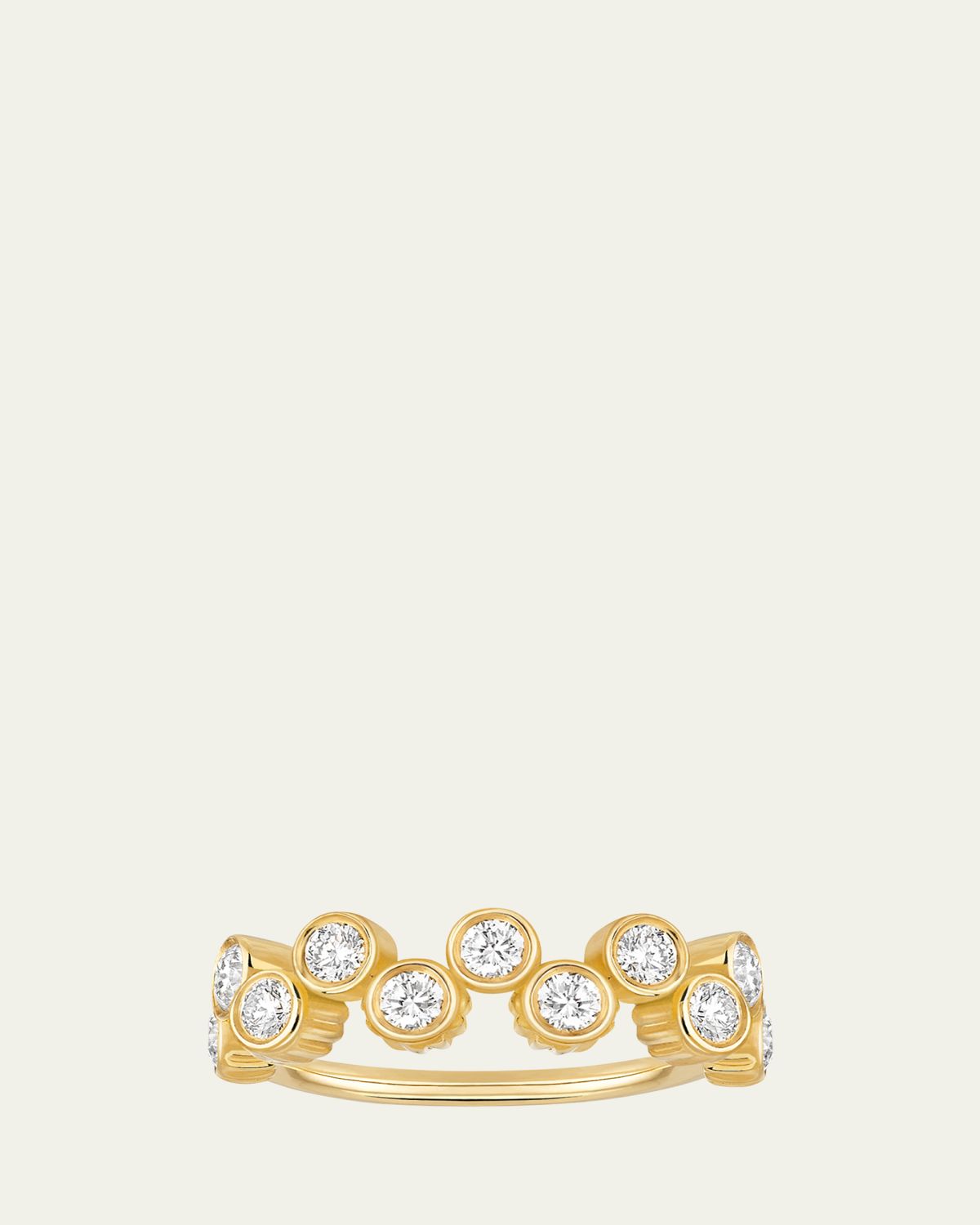 Viltier Clique Large Band Ring in 18K Yellow Gold and Diamonds