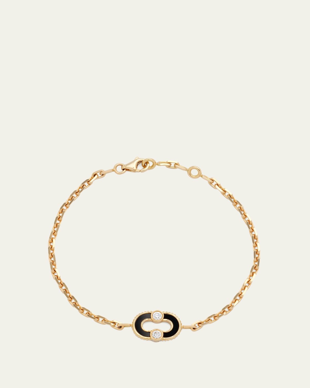Viltier Magnetic Onyx Bracelet in 18K Yellow Gold and Diamonds