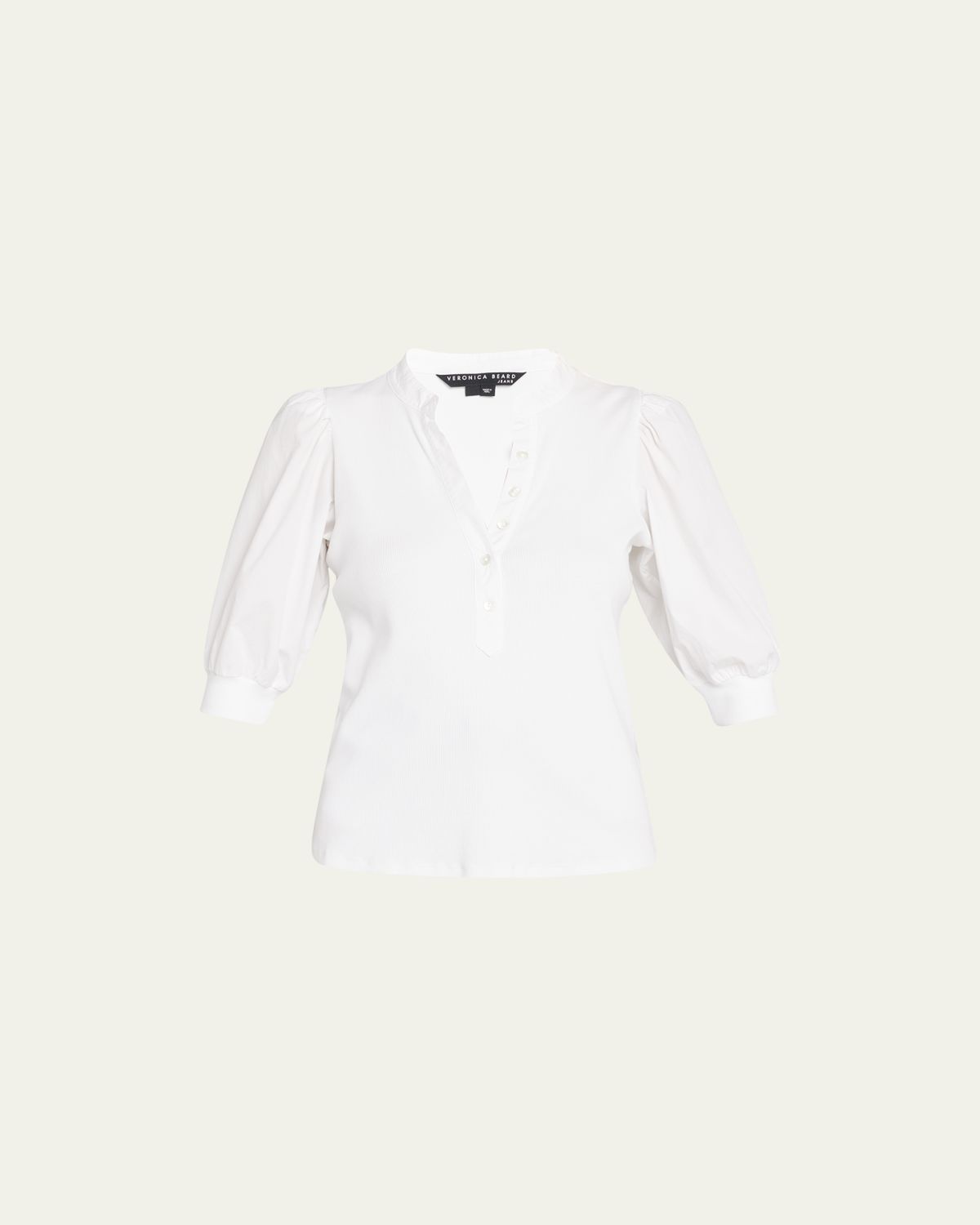 Veronica Beard Coralee Puff Sleeve Button-Front Top | Thumbnail 6 Veronica Beard Coralee Puff Sleeve Button-Front Top | Thumbnail 6