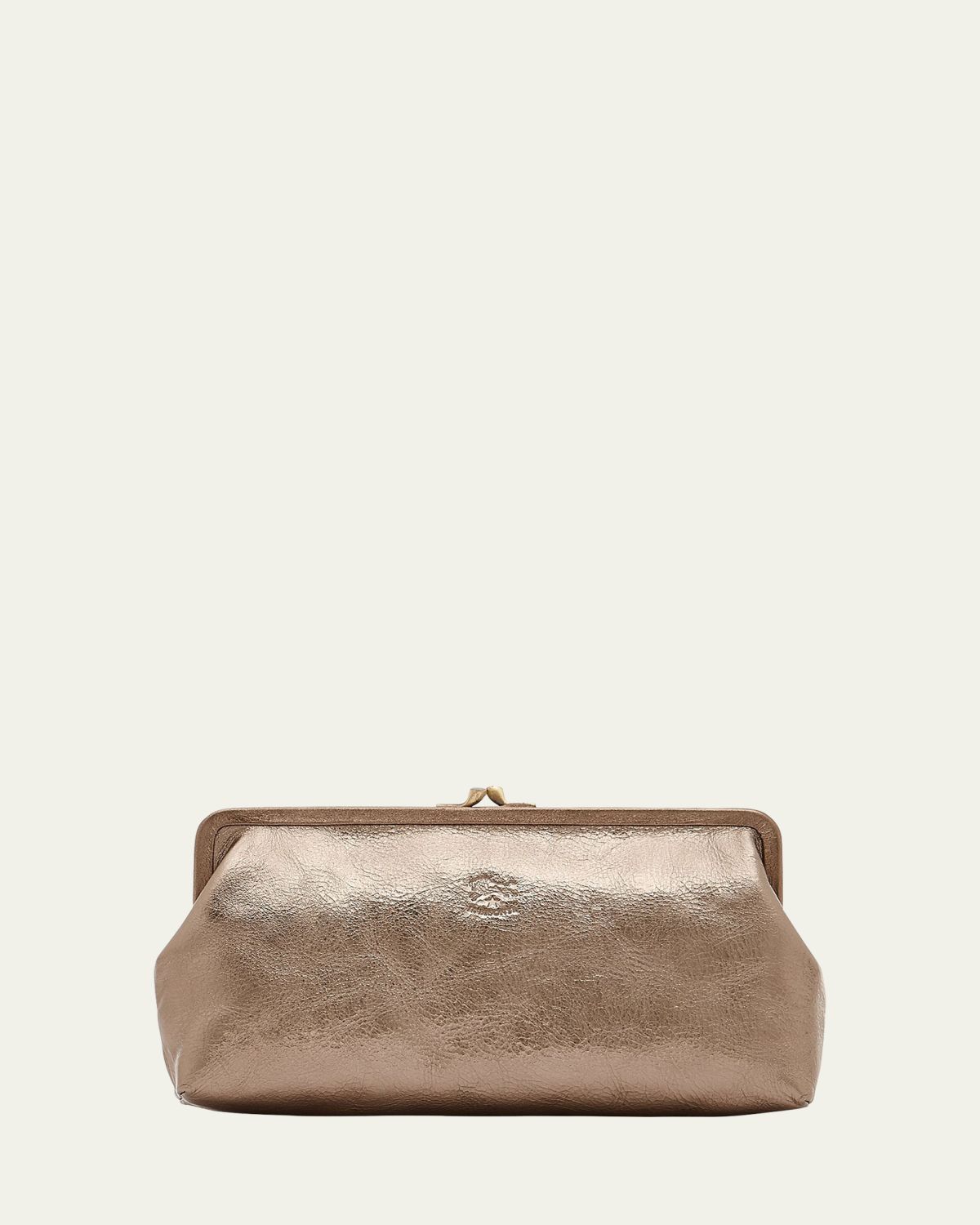 Il Bisonte Classic Metallic Leather Clutch Bag