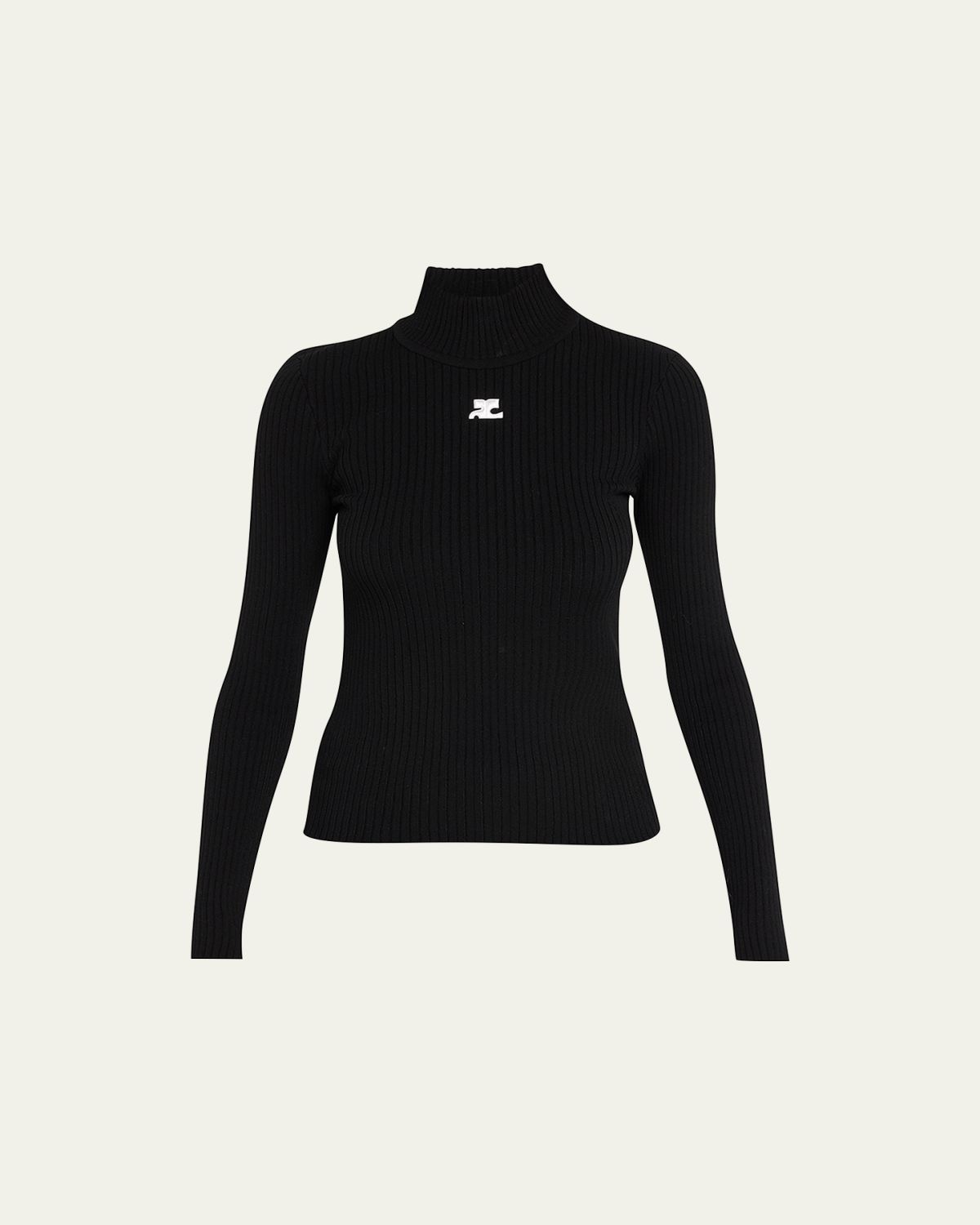 Courreges Turtleneck Long-Sleeve Rib Sweater | Thumbnail 14