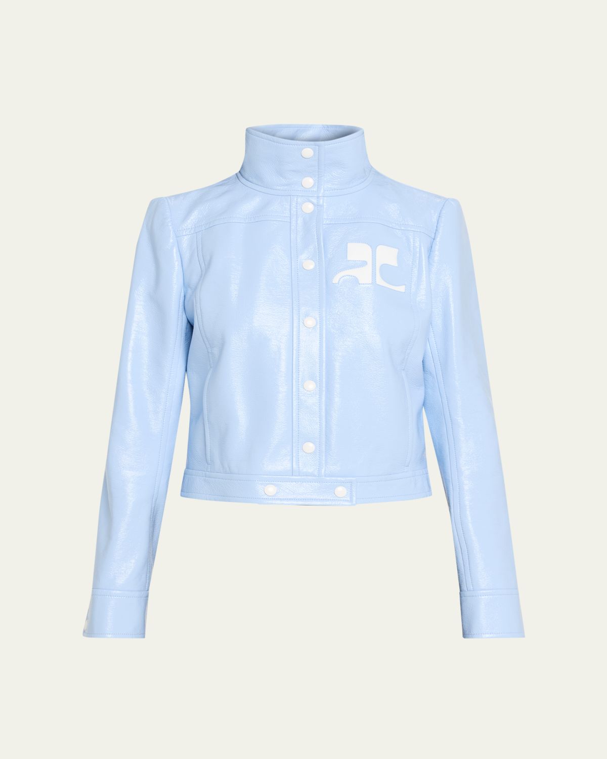Courreges Textured Vinyl Crop Jacket