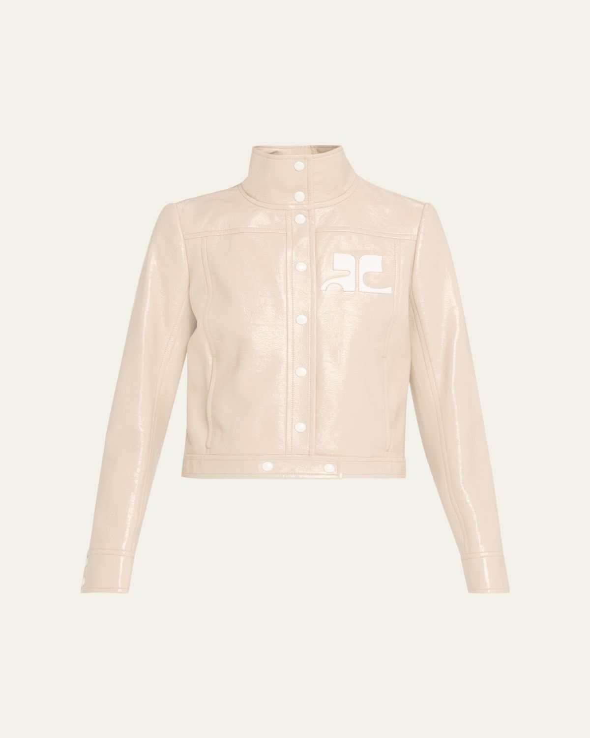 Courreges Textured Vinyl Crop Jacket