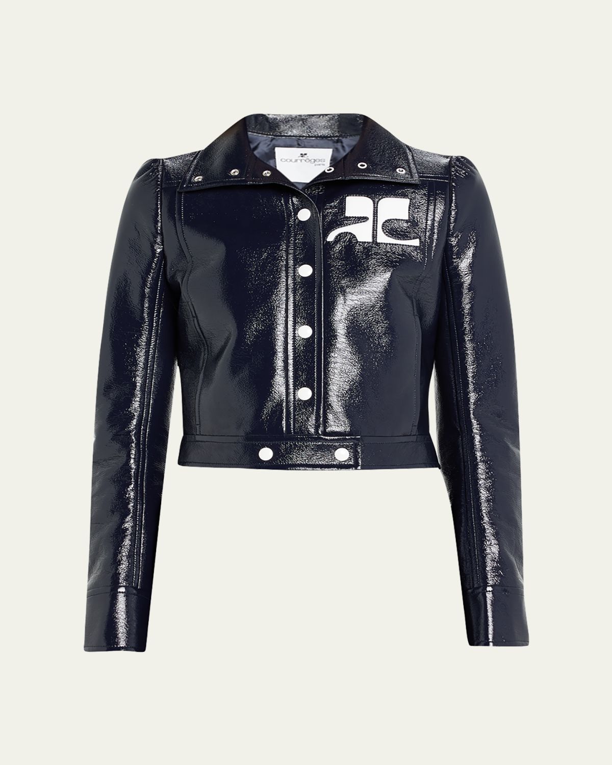 Courreges Textured Vinyl Crop Jacket