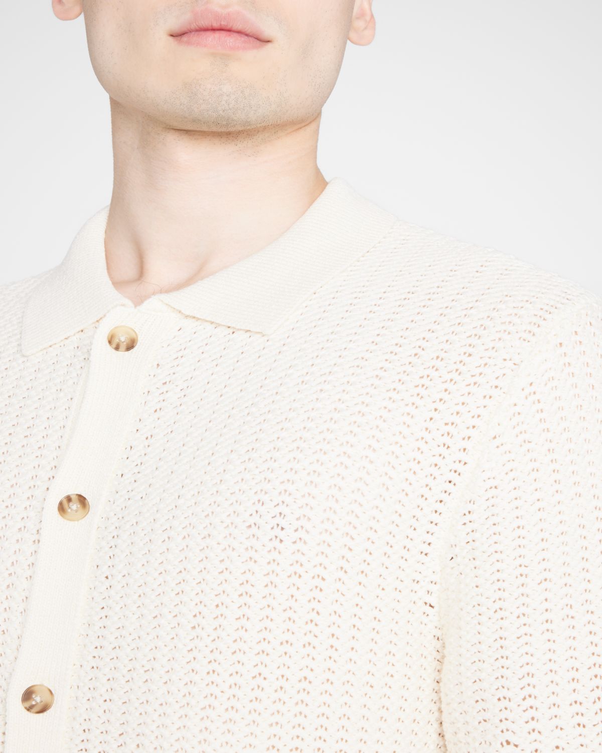 Vince Men's Crochet Button-Down Shirt | Thumbnail 4 Vince Men's Crochet Button-Down Shirt | Thumbnail 4