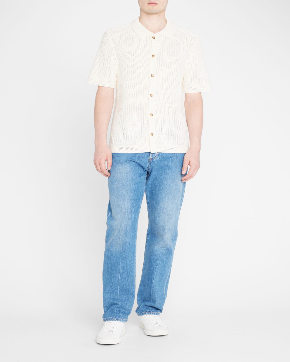 Vince Men's Crochet Button-Down Shirt