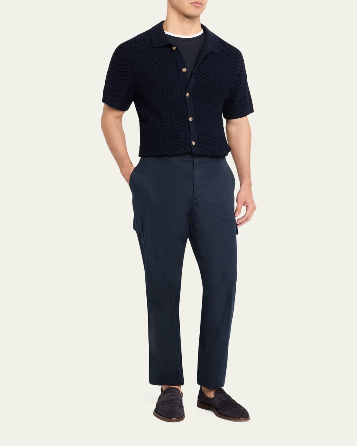 Vince Men's Crochet Button-Down Shirt | Thumbnail 5 Vince Men's Crochet Button-Down Shirt | Thumbnail 5