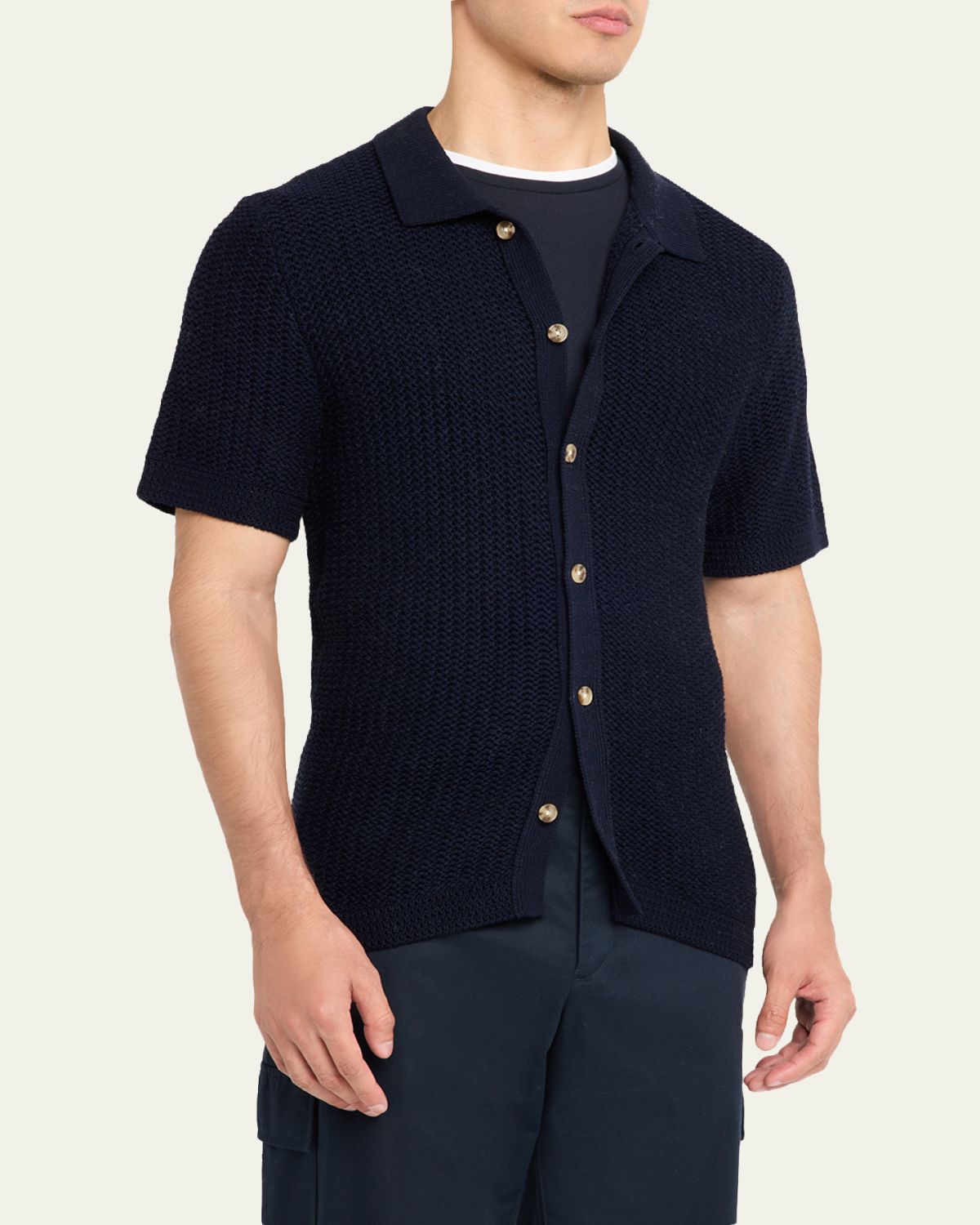 Vince Men's Crochet Button-Down Shirt | Thumbnail 7 Vince Men's Crochet Button-Down Shirt | Thumbnail 7