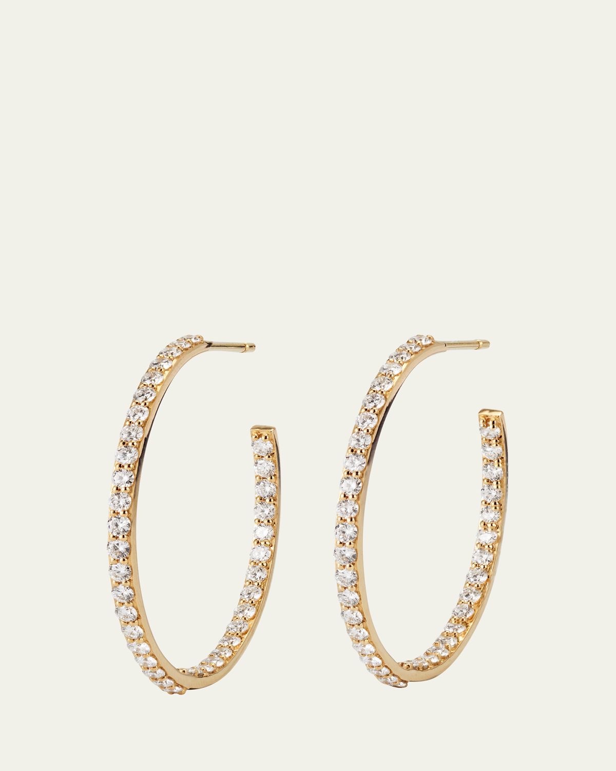Lana Flawless 14K Yellow Gold Inside Outside Hoop Earrings with Diamonds
