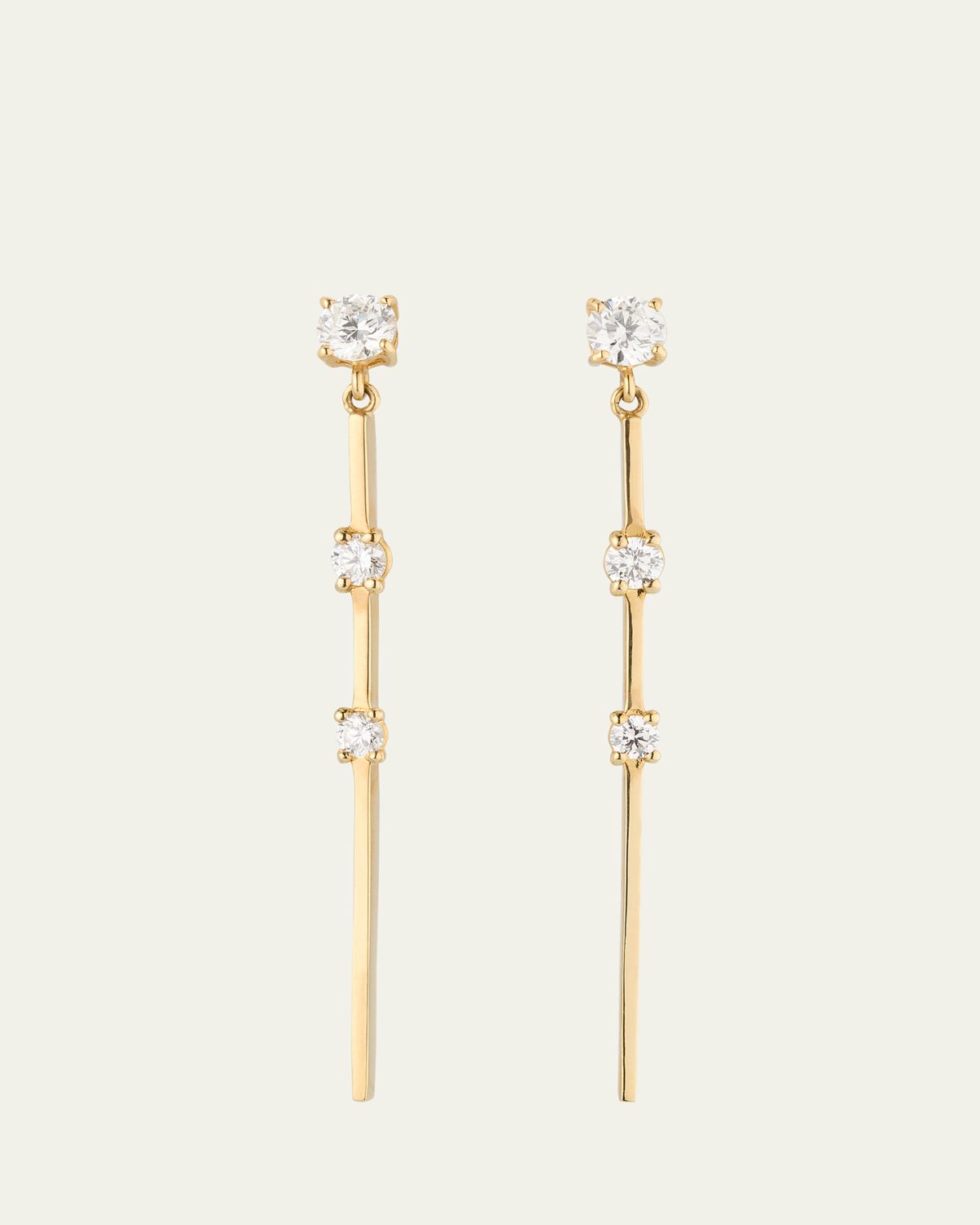 Lana 14K Gold Solo Linear Dangle Bar Earrings With Diamonds