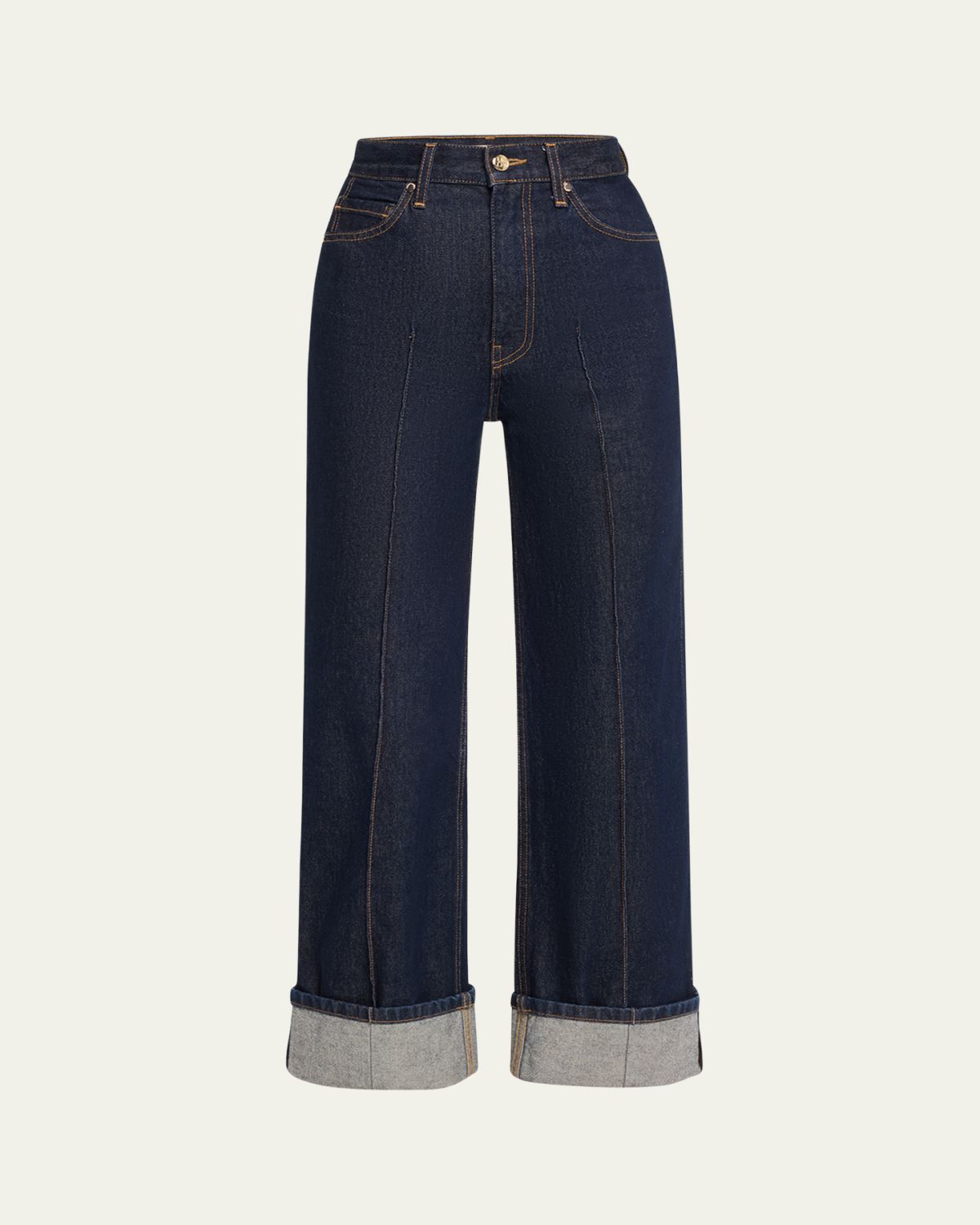 Ulla Johnson The Genevieve Topstitched Wide-Leg Denim Jeans | Thumbnail 6