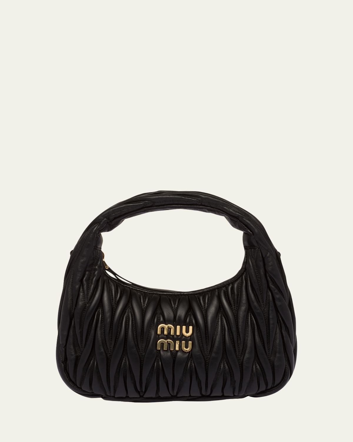 Miu Miu Matelasse Quilted Top Handle Hobo Bag