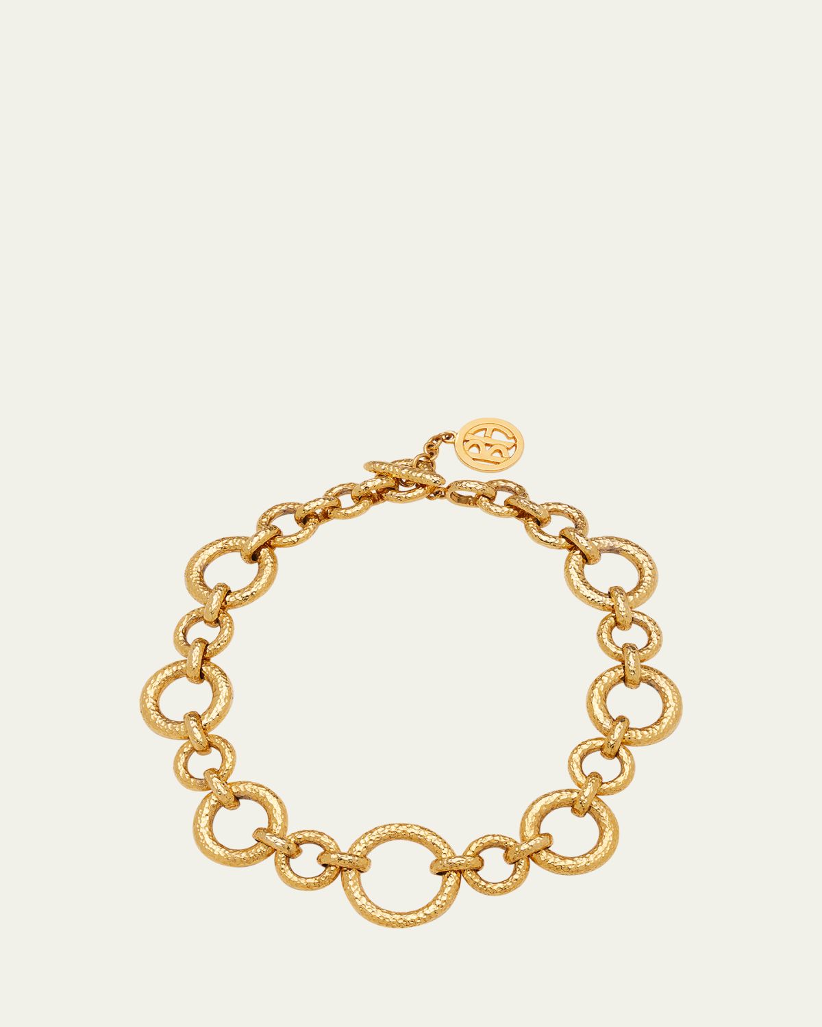 Ben-Amun Gold Hammered Chain Necklace with Toggle | Thumbnail 5