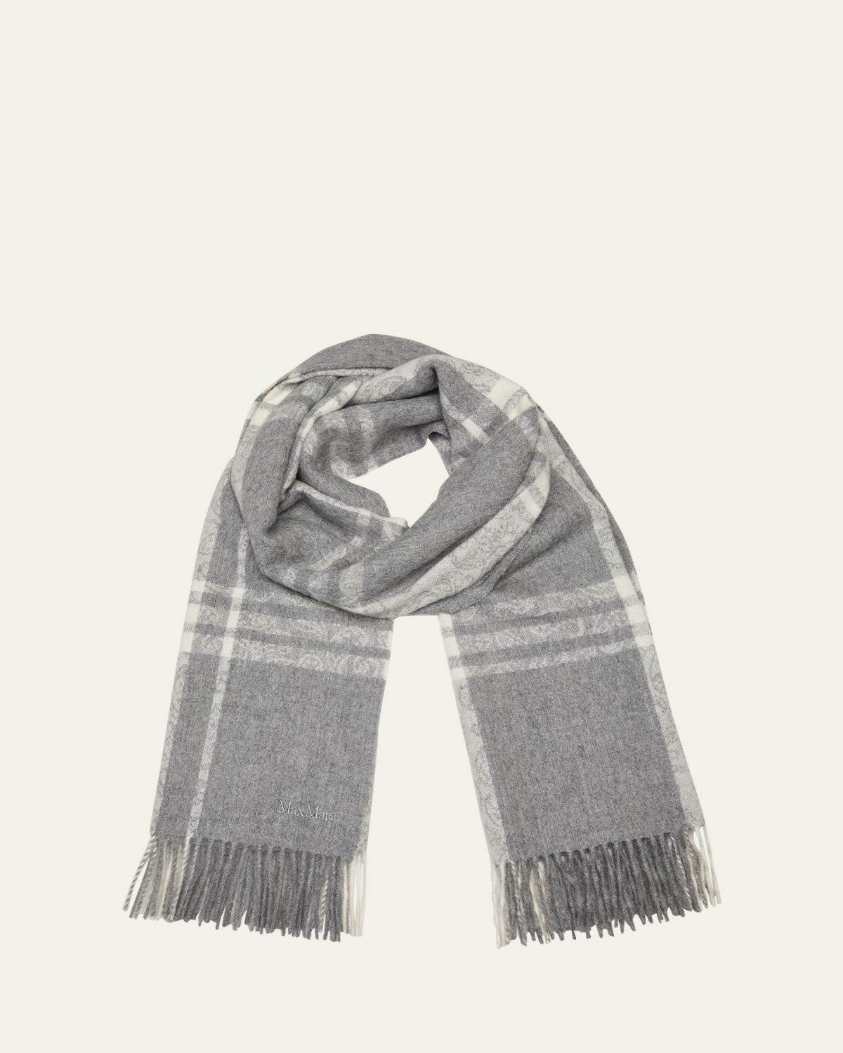 Max Mara Blocco Alpaca Fringe Scarf