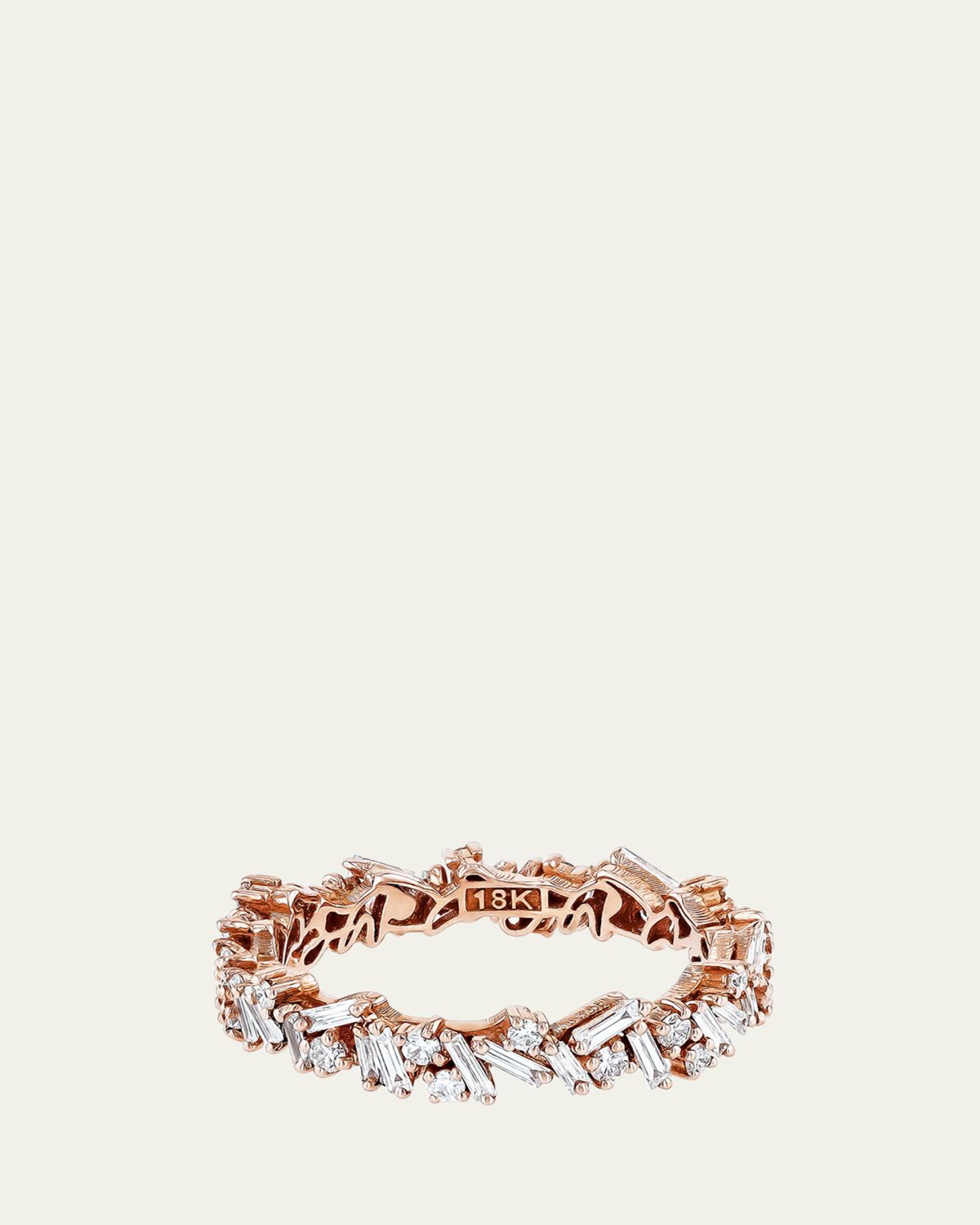 Suzanne Kalan 18K Rose Gold Diamond Fireworks Eternity Band Ring