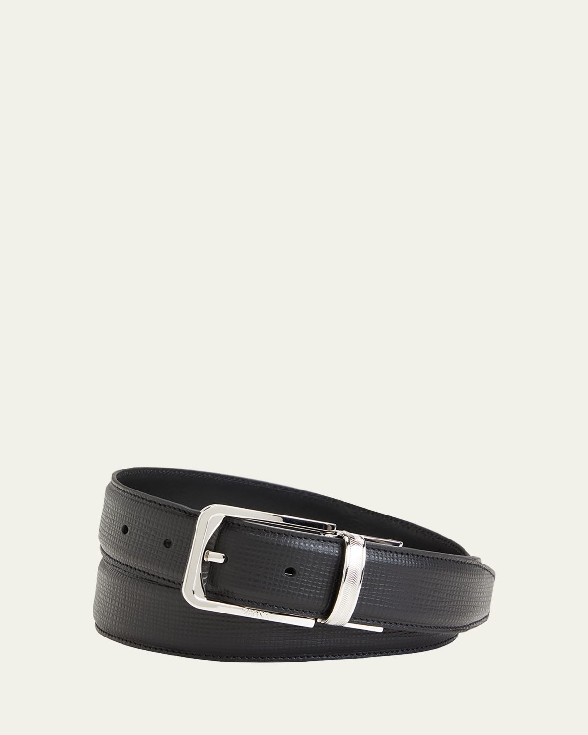 ZEGNA Men's Reversible Adjustable Leather Belt