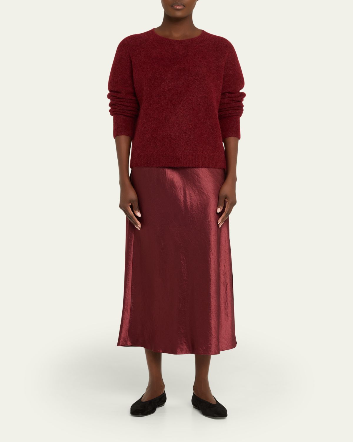Vince Side-Slit Satin Slip Skirt | Thumbnail 6